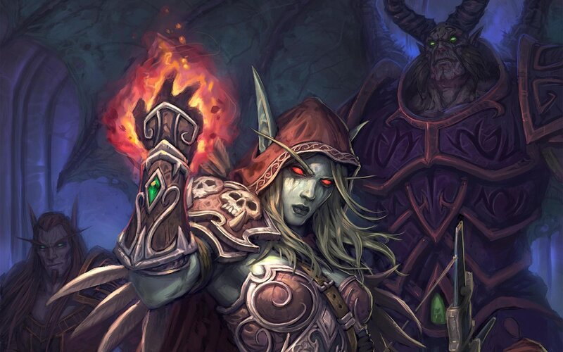Elf Warrior with Flaming Weapon