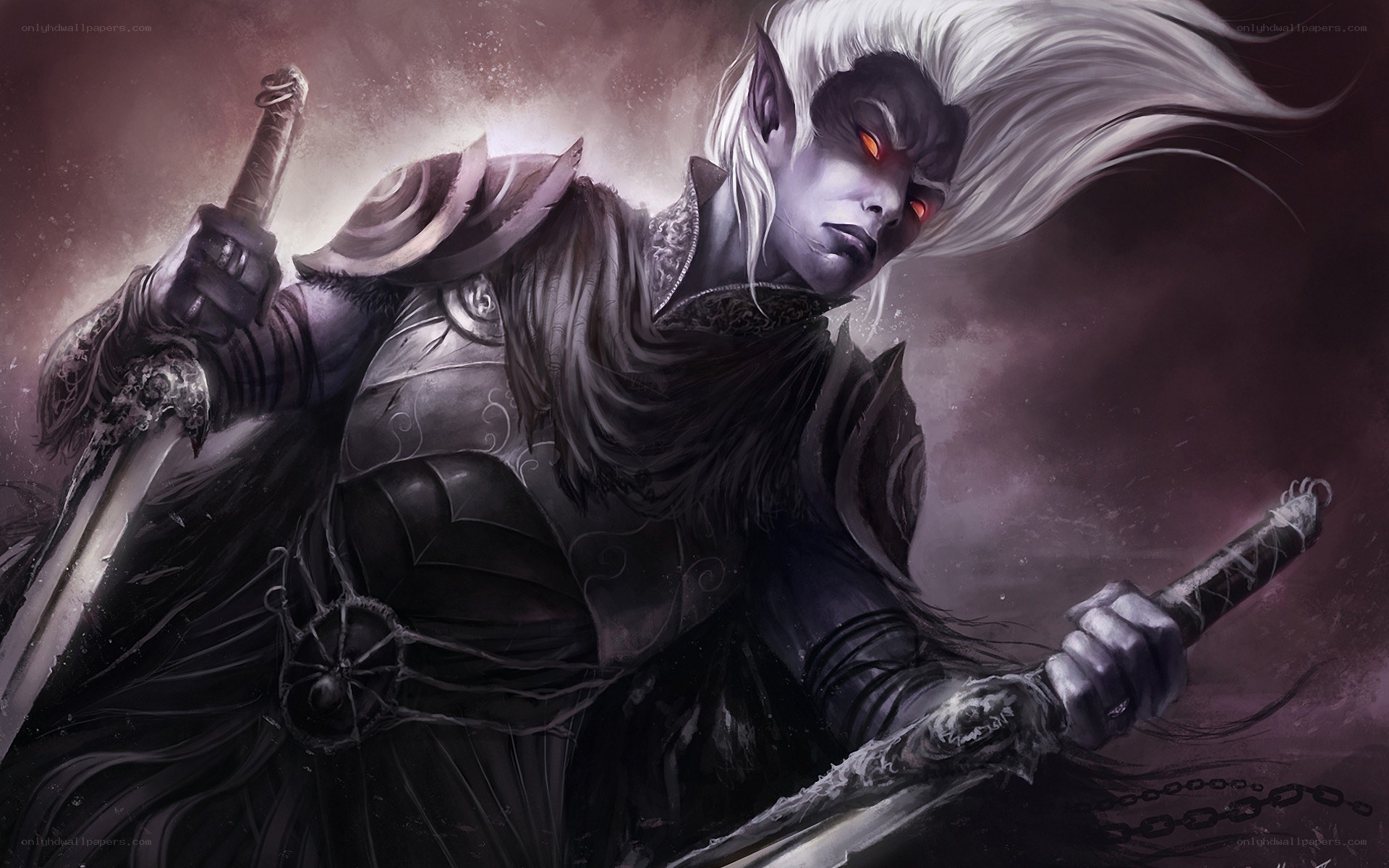 elf warrior with glowing eyes