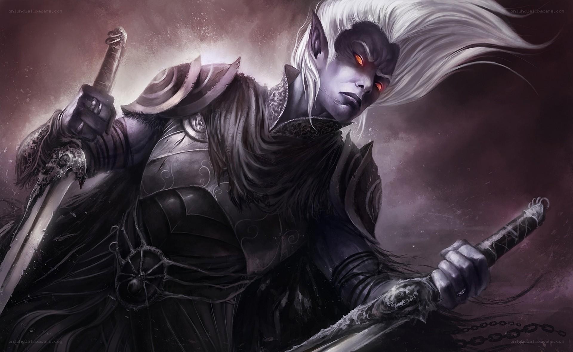 elf warrior with glowing eyes