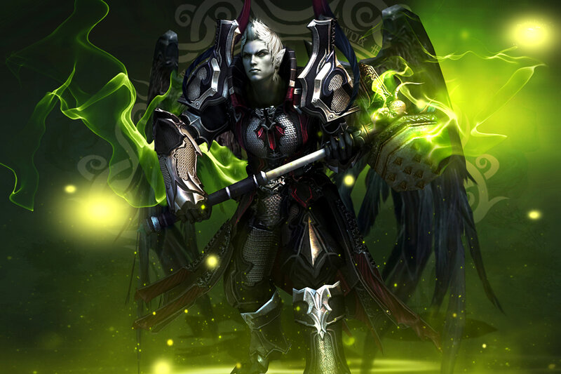 elf warrior with glowing green energy