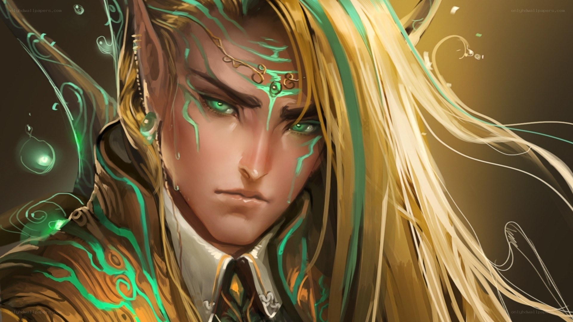 elf warrior with glowing green energy