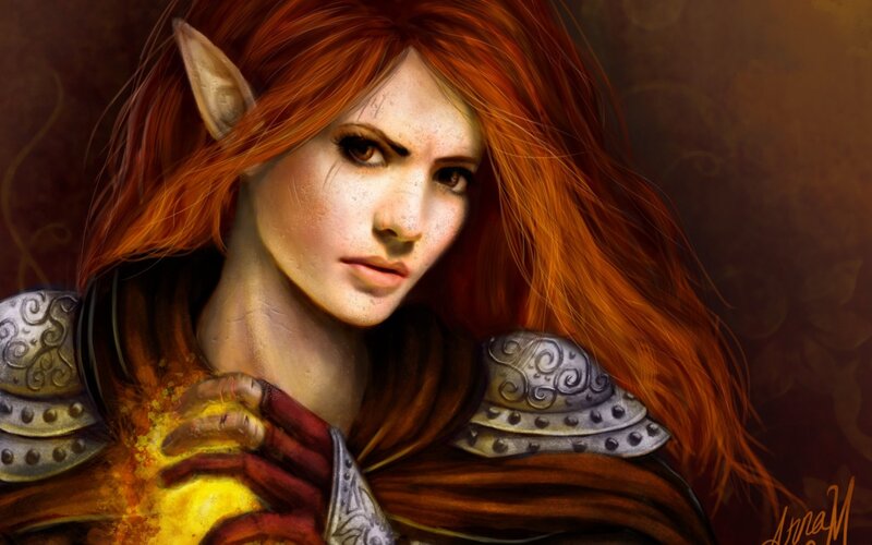 Elf Warrior with Glowing Orb