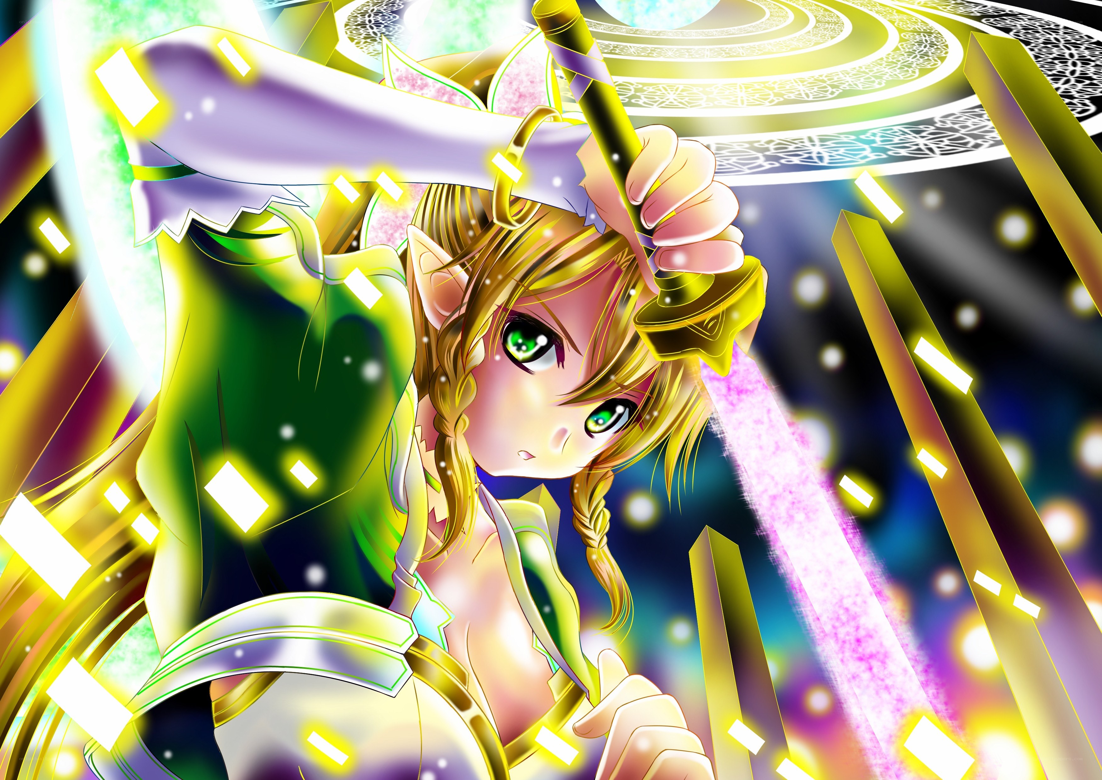 elf warrior with glowing sword