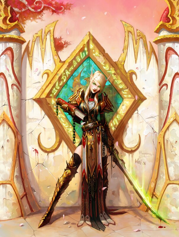 elf warrior with glowing sword