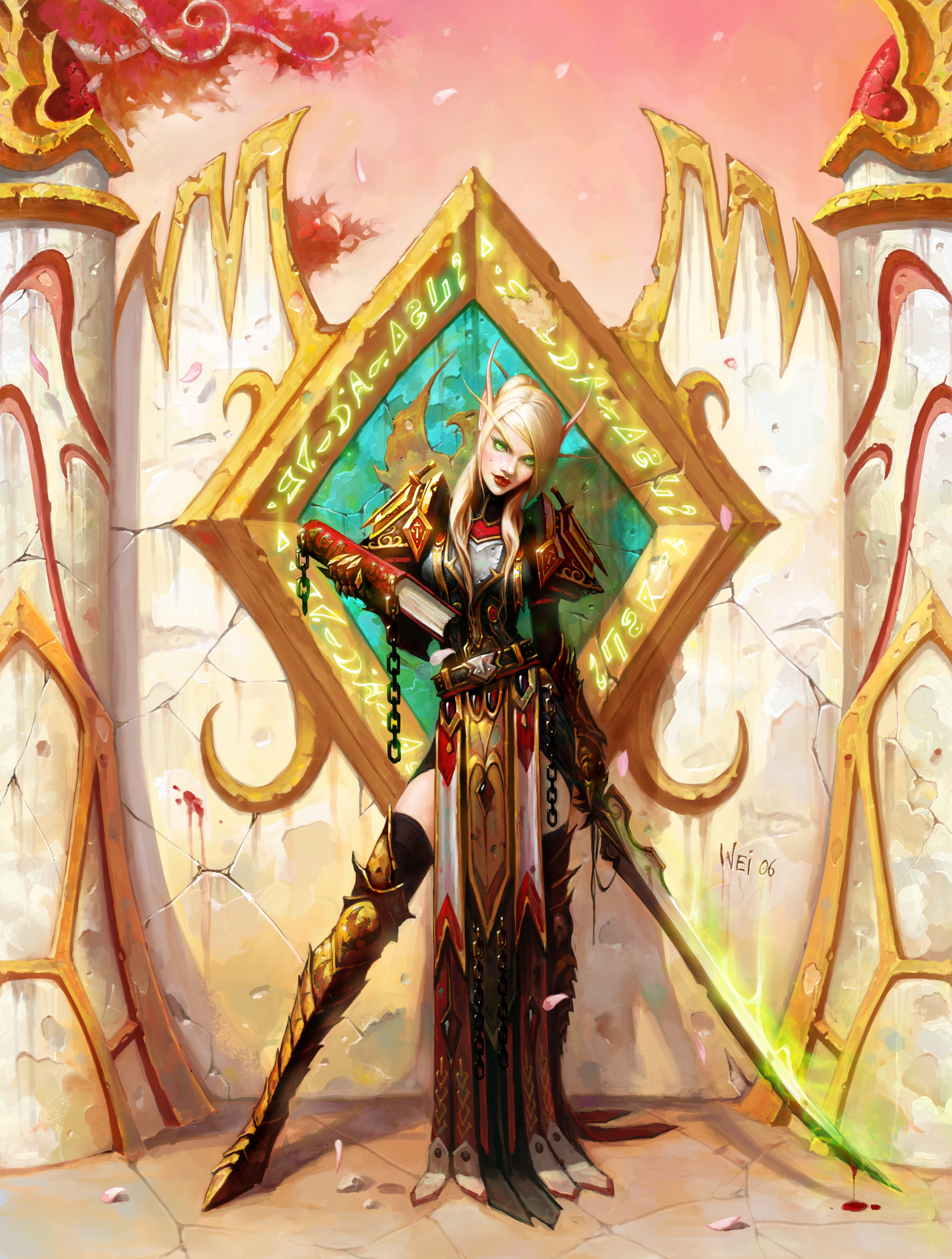 elf warrior with glowing sword