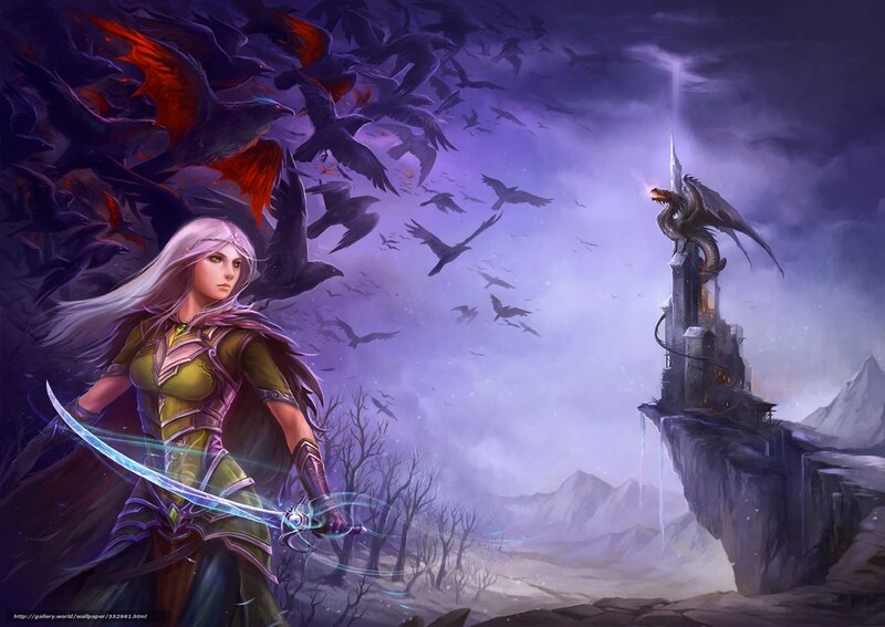 elf warrior with glowing sword