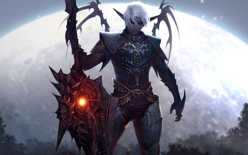 elf warrior with glowing weapon