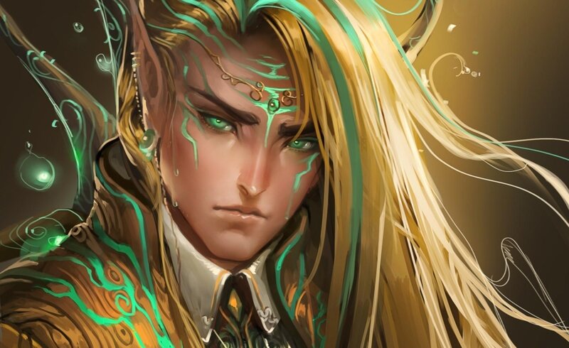 elf warrior with green energy