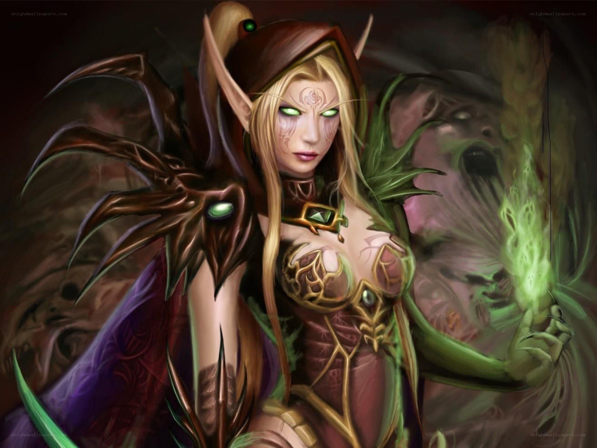 elf warrior with green magic