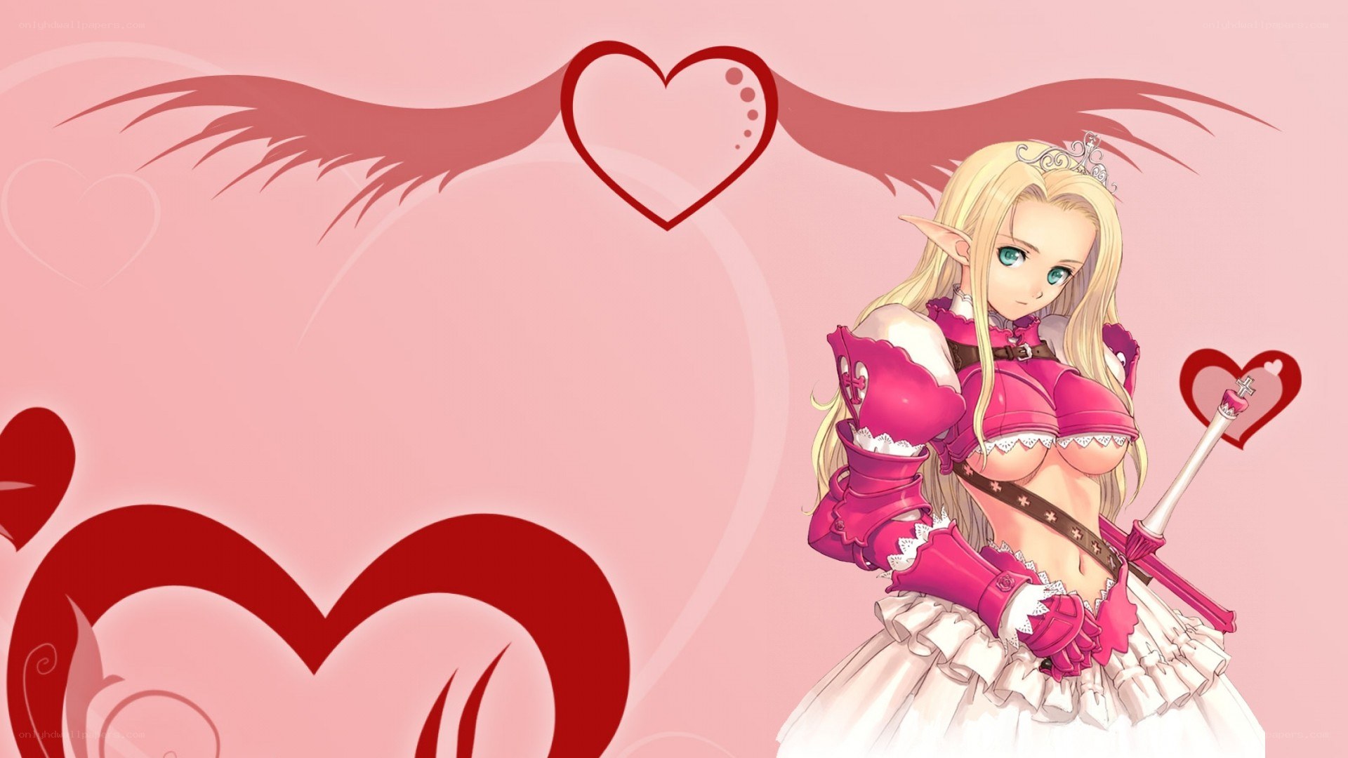 elf warrior with heart theme