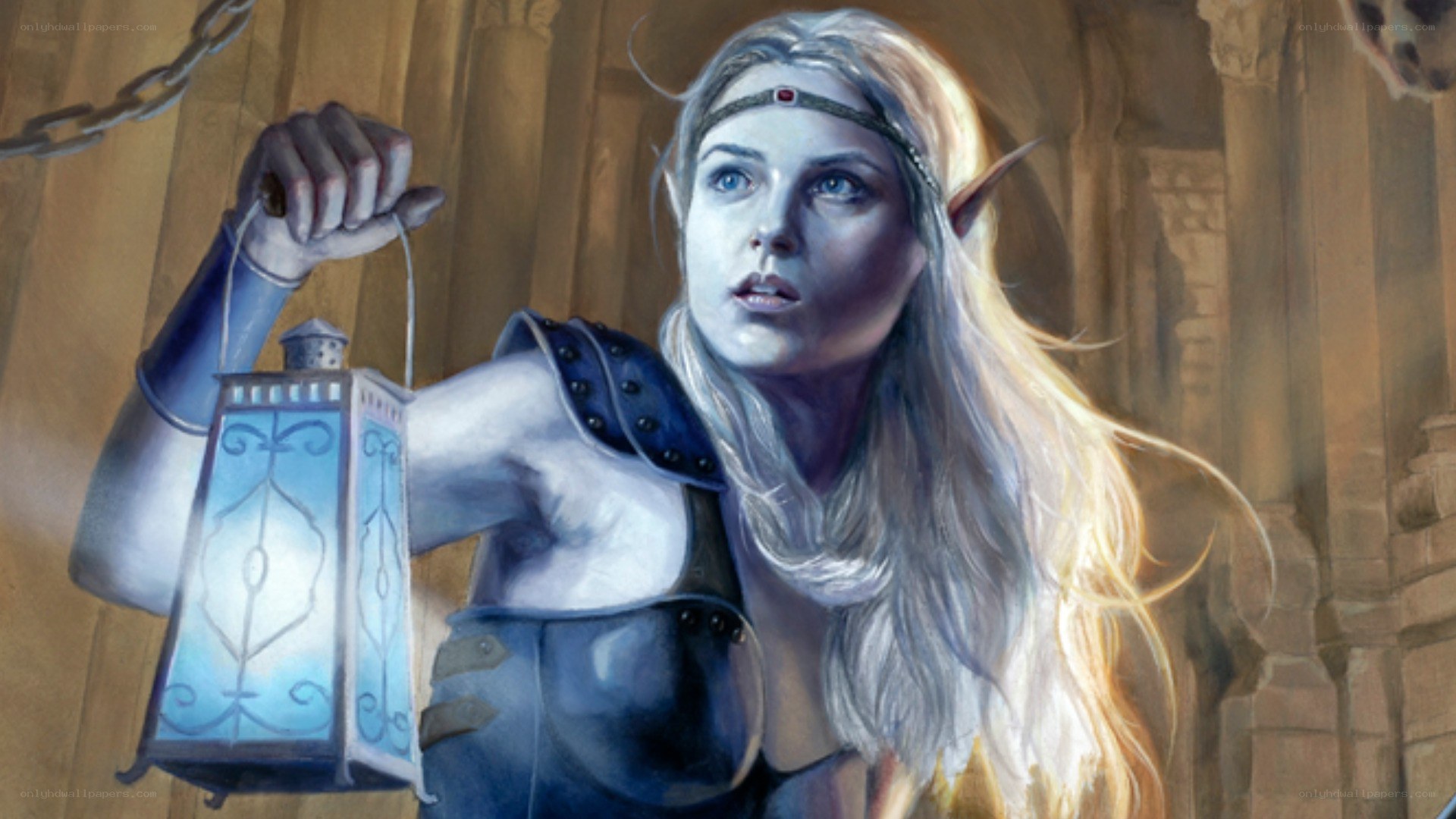 elf warrior with lantern