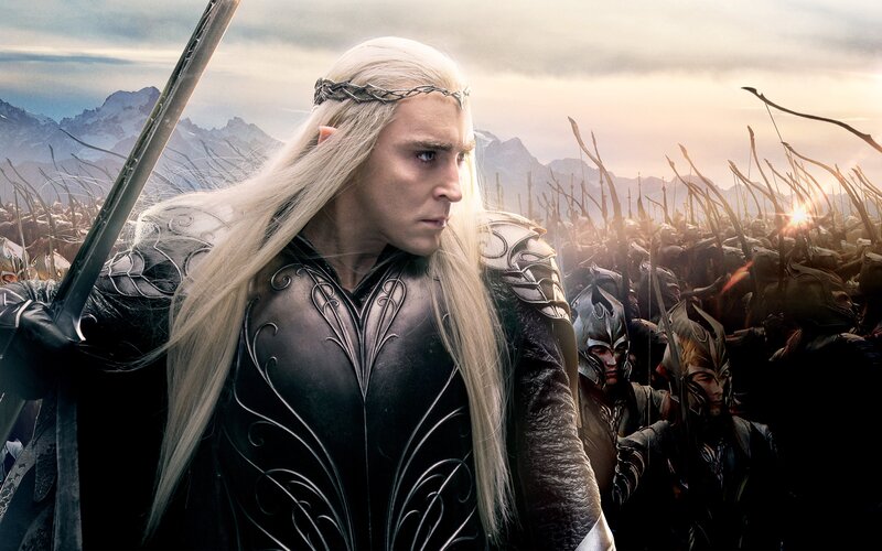 Elf Warrior with Long Hair — Black