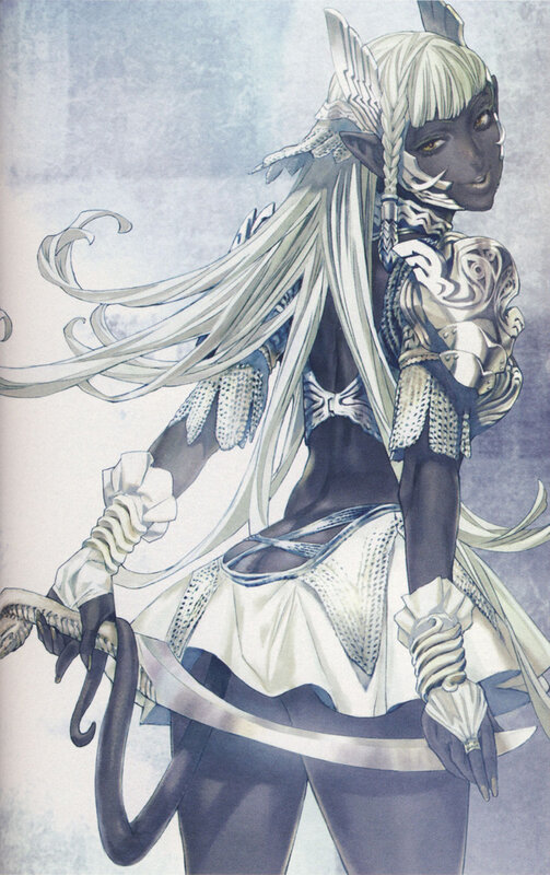 elf warrior with long white hair