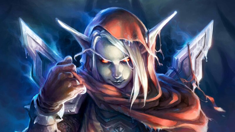 Elf Warrior with Red Eyes — Blue