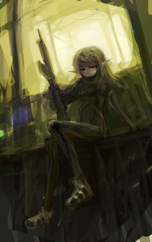 elf warrior with rifle