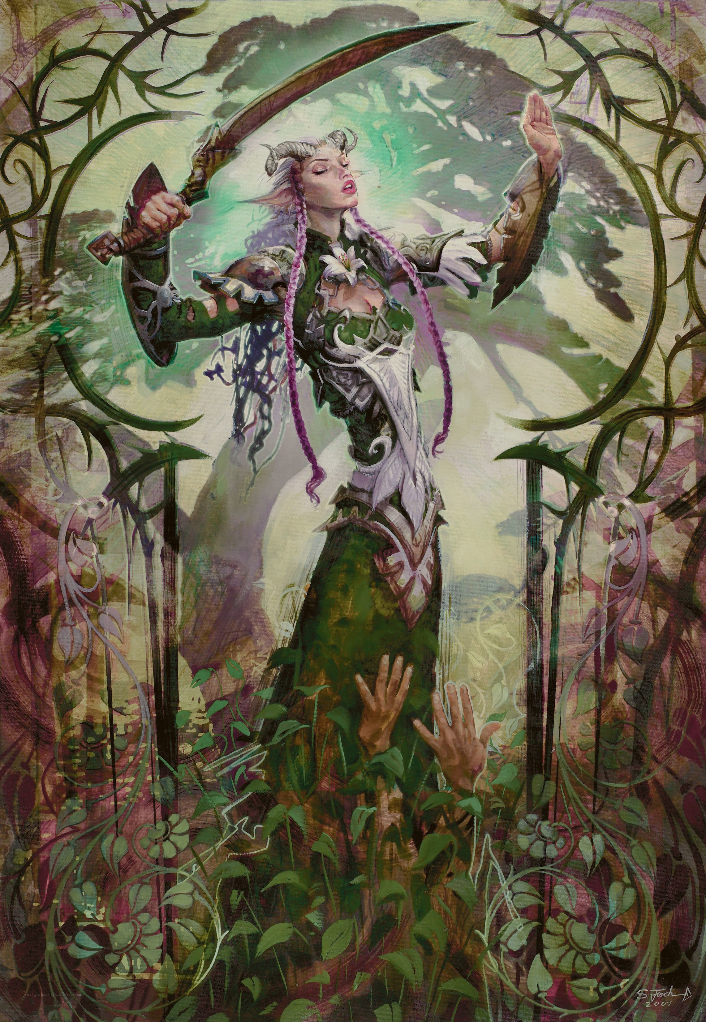 elf warrior with scythe