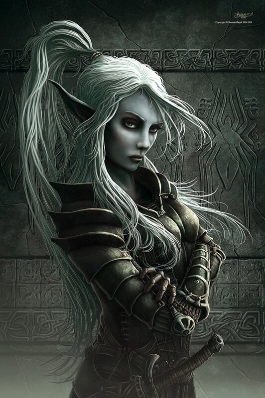 elf warrior with silver hair