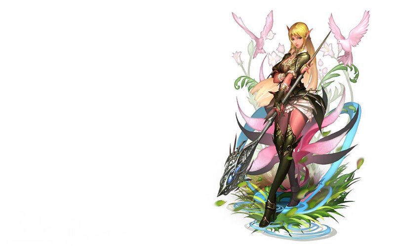 Elf Warrior with Spear — Pink