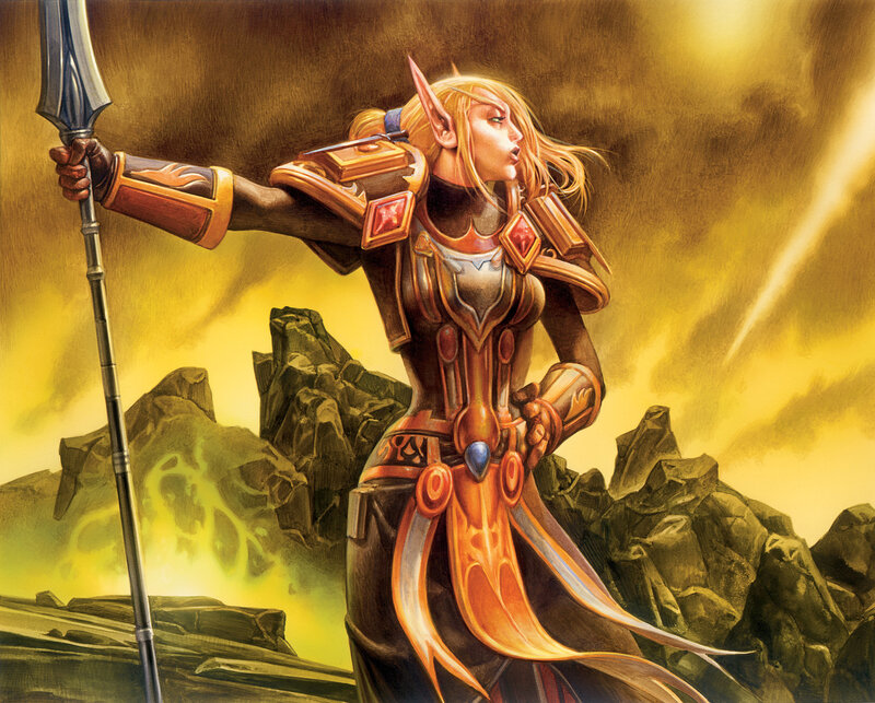 Elf Warrior with Spear — Yellow