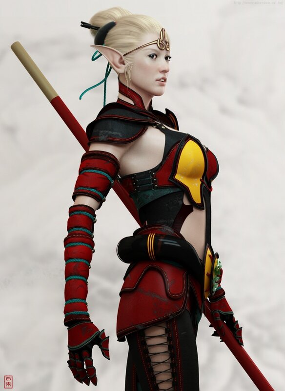 elf warrior with staff
