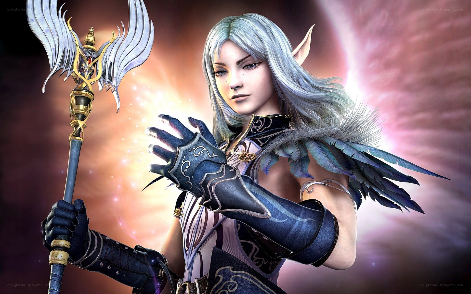 elf warrior with staff