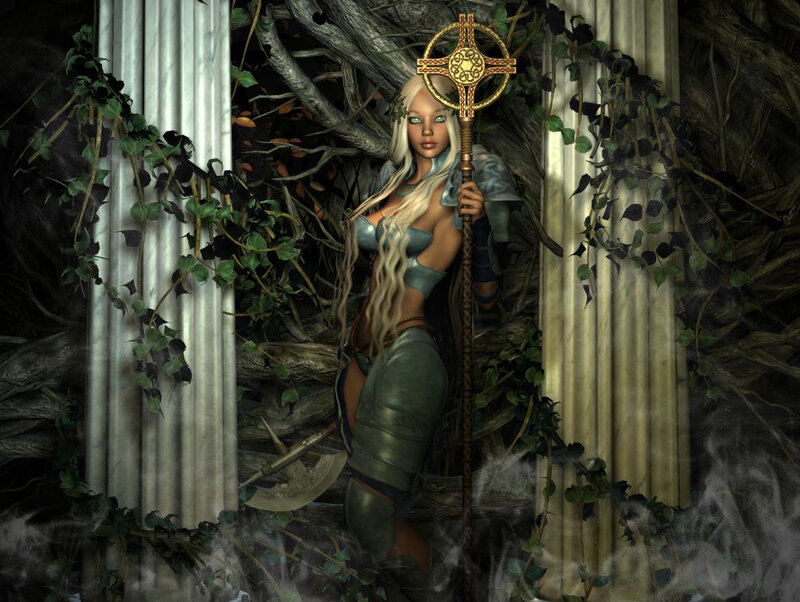 elf warrior with staff