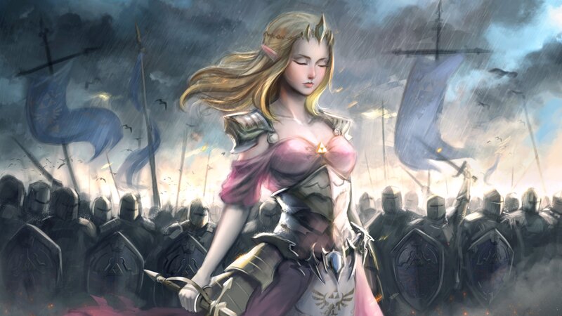 Elf Warrior with Sword — Blue, Dramatic, Digital Art, Army