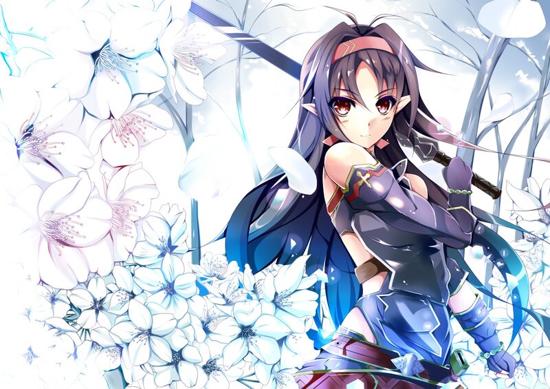 Elf Warrior with Sword — Blue, Serene