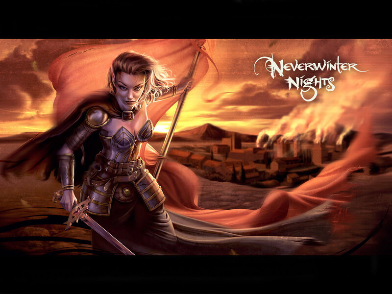 Elf Warrior with Sword — Orange, Dramatic