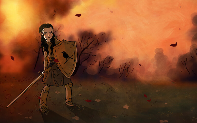 Elf Warrior with Sword — Orange