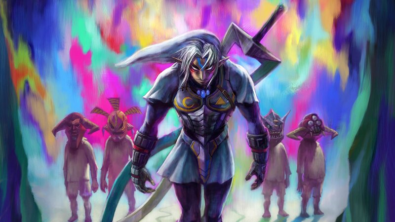 Elf Warrior with Sword — Purple, Dramatic, Digital Art, Monsters
