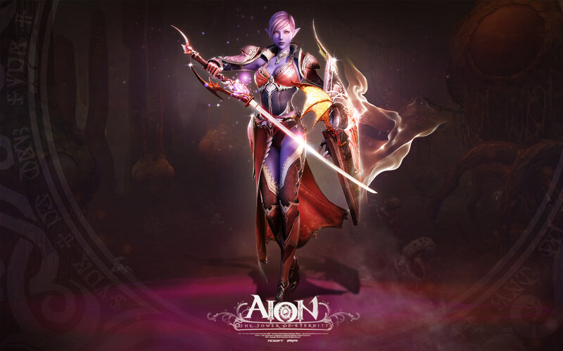 Elf Warrior with Sword — Purple, Dramatic, Night, Digital Art, Shield, Armor, Red