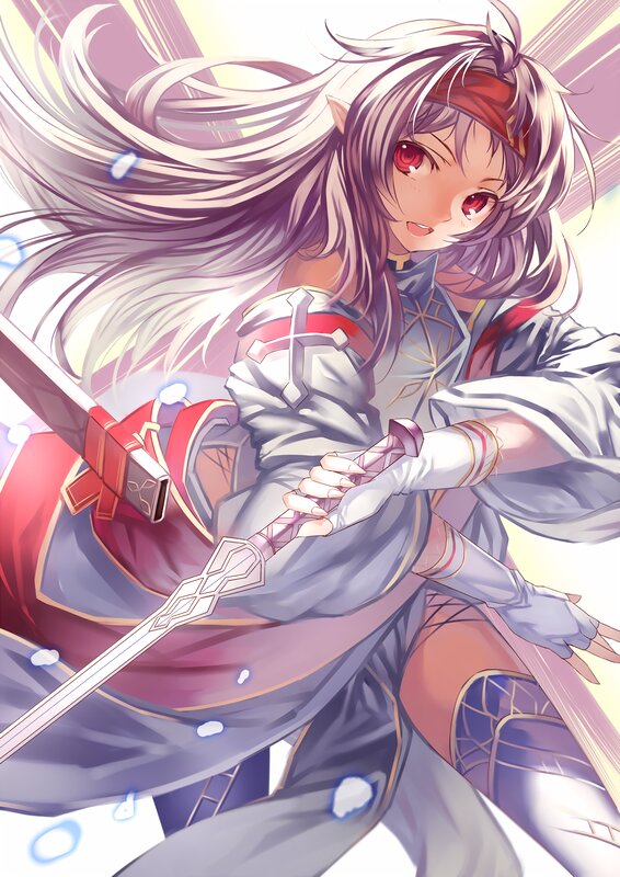 Elf Warrior with Sword — Purple, Dynamic