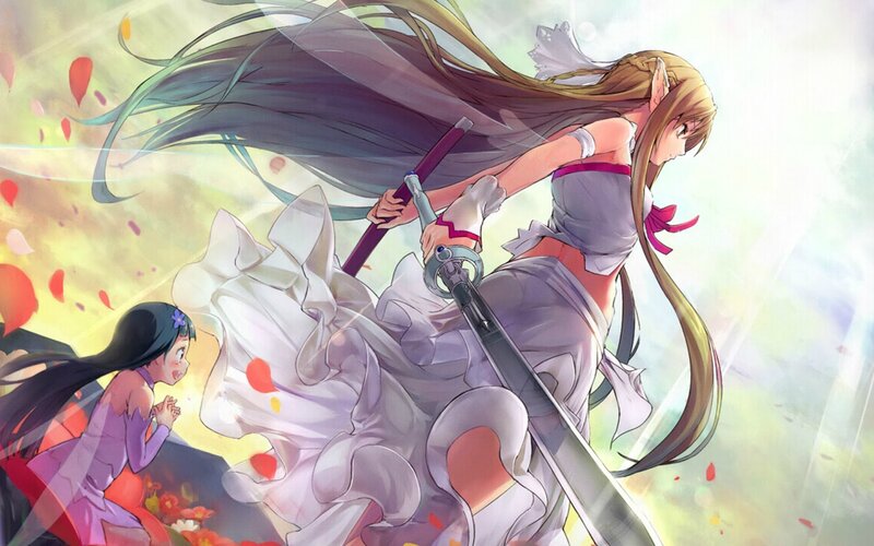 Elf Warrior with Sword — White, Dramatic, Spring