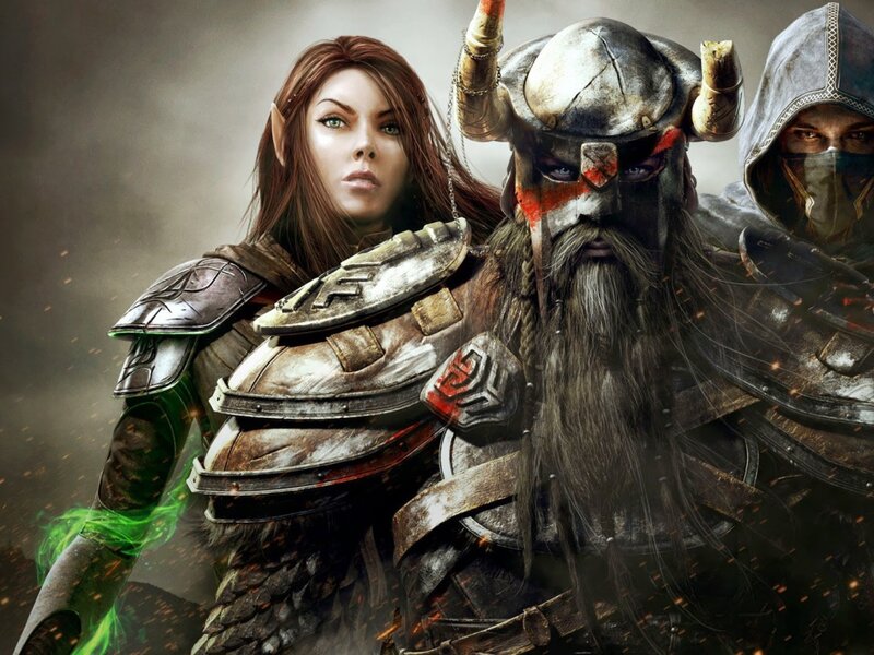 Elf Warrior with Two Companions