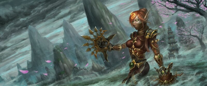 Elf Warrior with Weapon — Brown