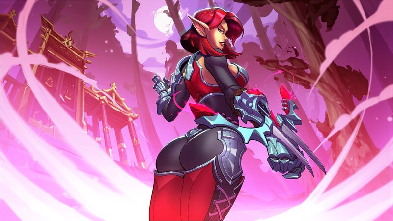 Elf Warrior with Weapon — Pink