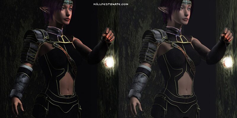 Elf Warrior Woman — Black, Dark