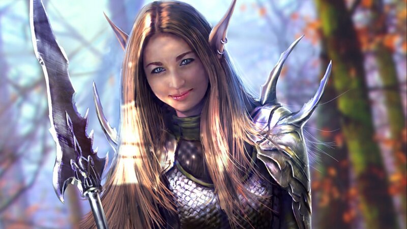 Elf Warrior Woman — Brown, Calm