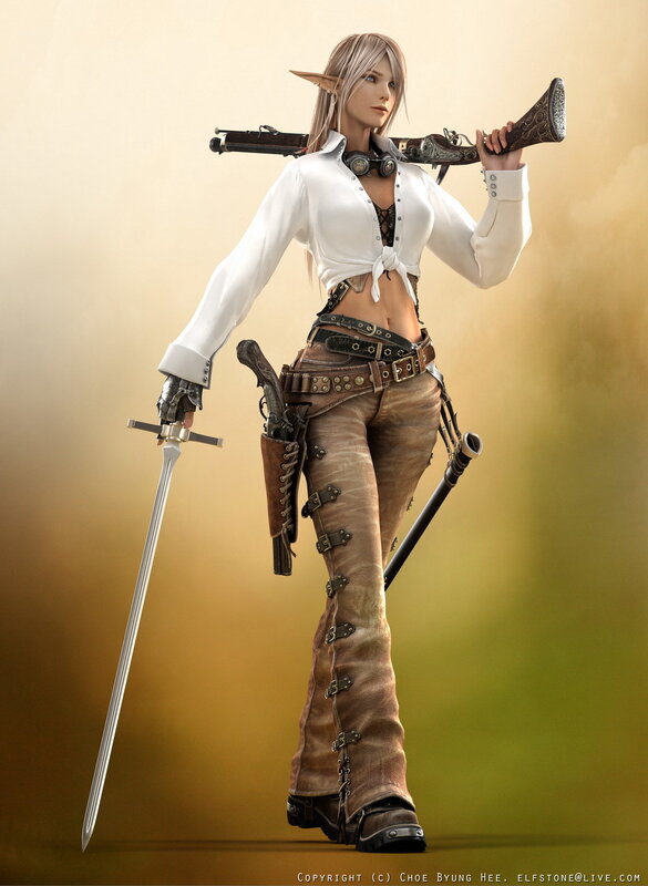 Elf Warrior Woman — Brown, Confident, 3d Render