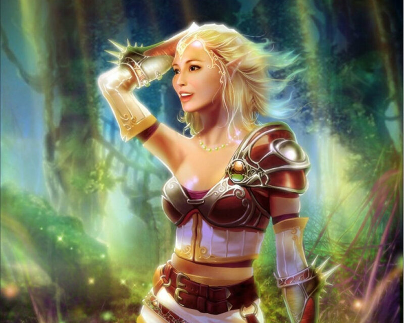 Elf Warrior Woman — Green, Serene