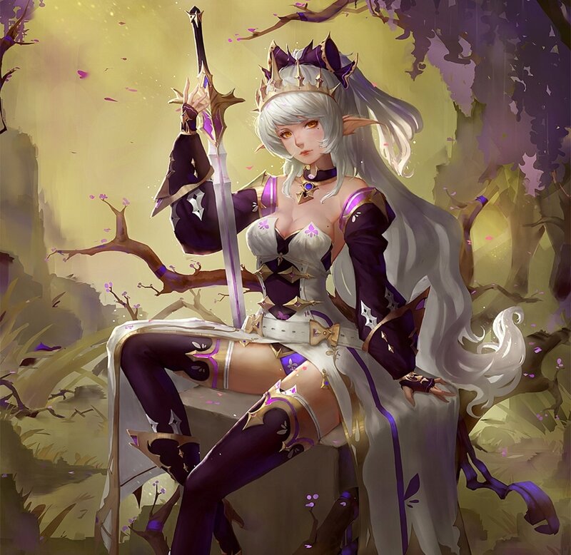 Elf Warrior Woman — Purple, Dramatic, Spring