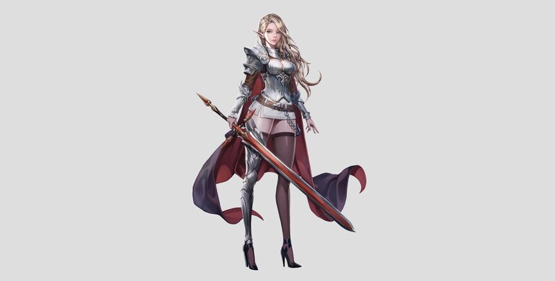 Elf Warrior Woman — Silver