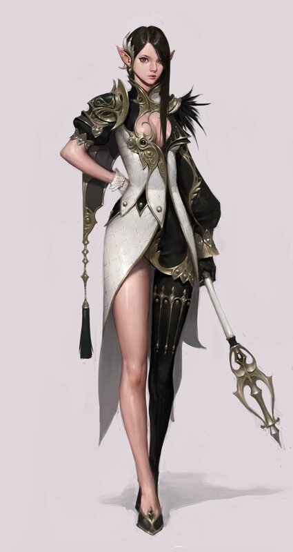 Elf Warrior Woman — White, Confident