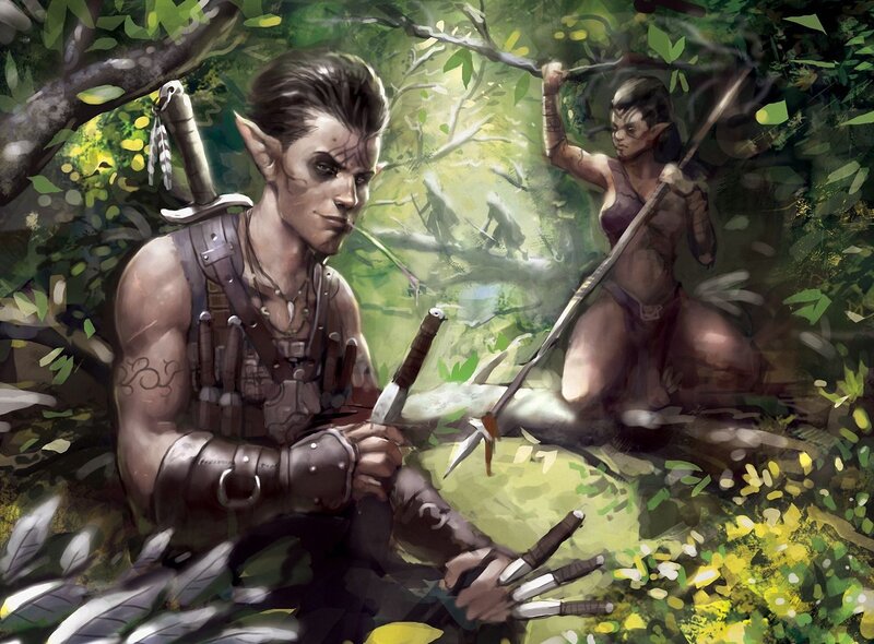 Elf Warriors in Forest