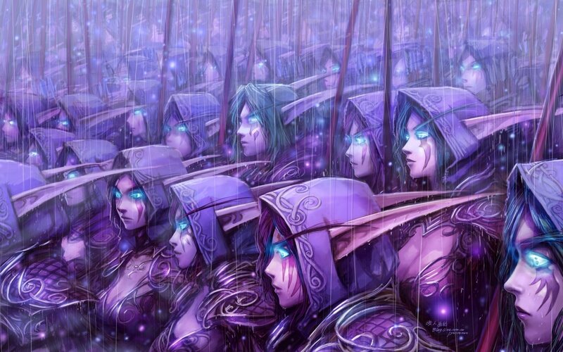 Elf Warriors in Rain — Purple