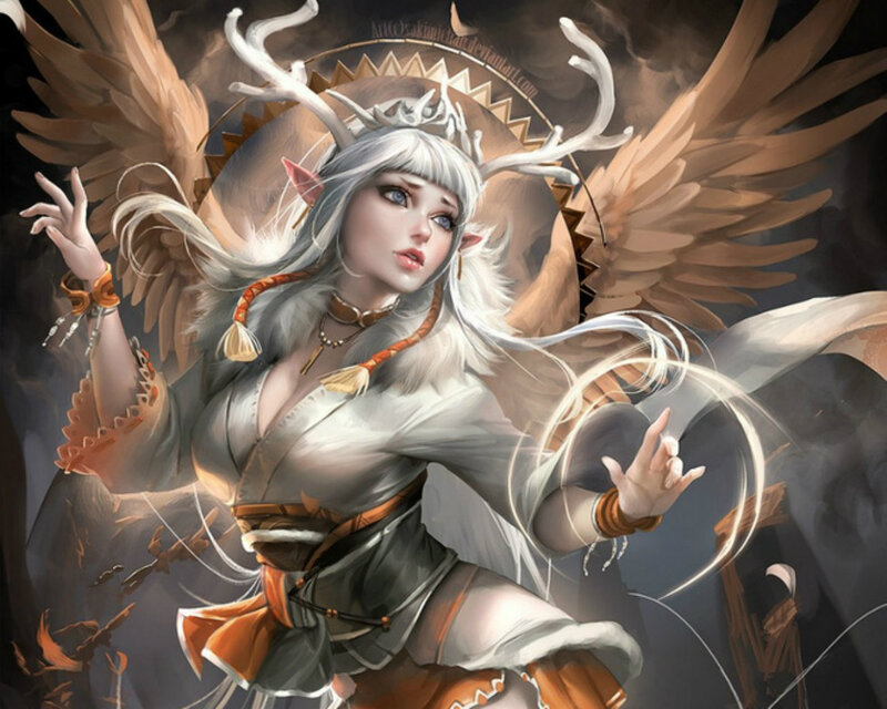 Elf with Antlers and Wings