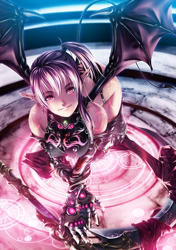 elf with bat wings and sword
