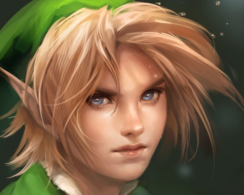 Elf with Blonde Hair — Green