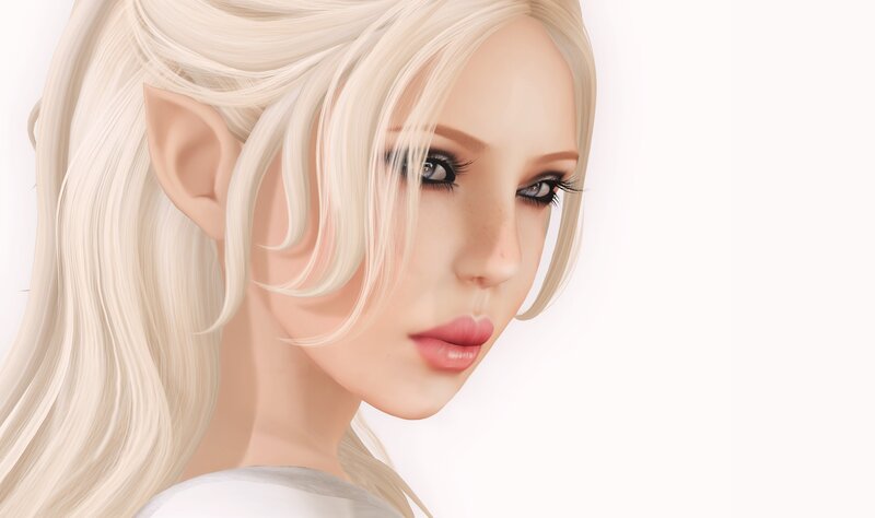 Elf with Blonde Hair — White, Neutral